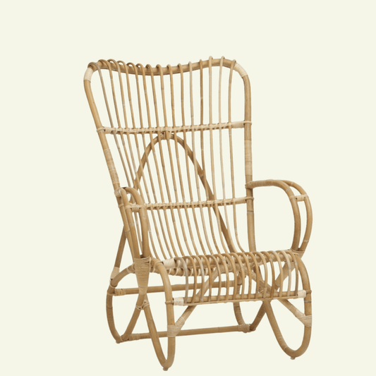 Fauteuil haut dossier en rotin naturel MARLENE – KOK MAISON - La Maison Milanaise629 - 1