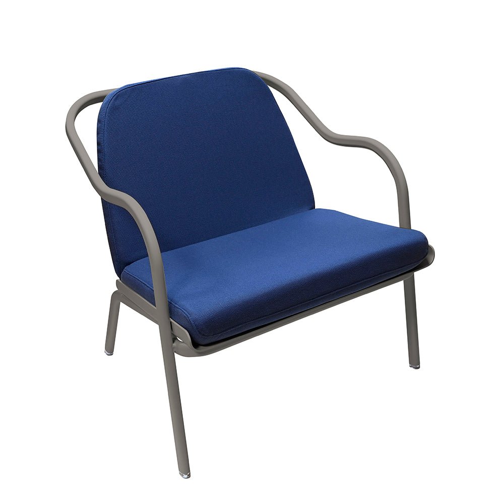 Fauteuil lounge design en aluminium et tissus bleu - ALLURE D'AZUR - La Maison Milanaise582018 - A48GaletDenim Toile