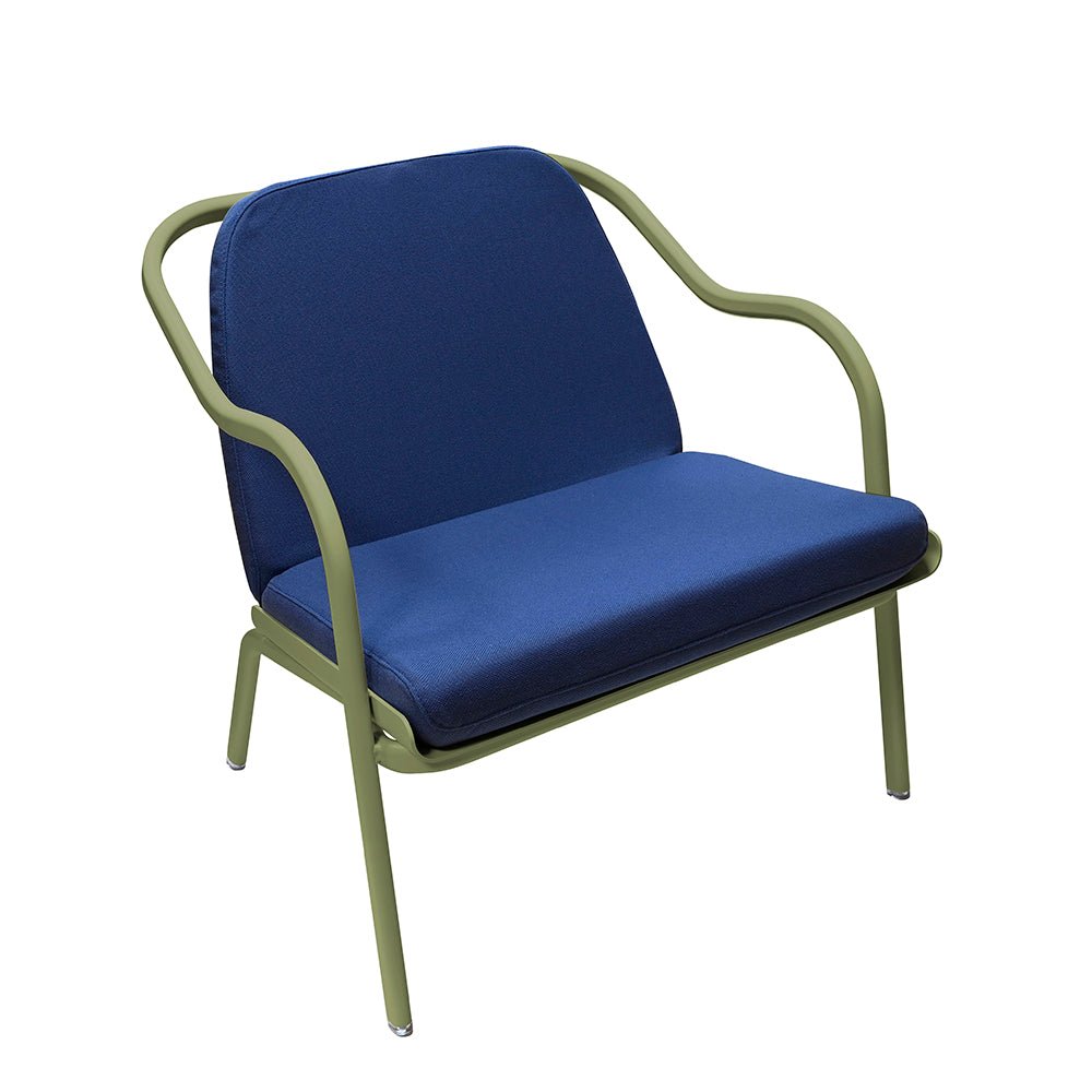 Fauteuil lounge design en aluminium et tissus bleu - ALLURE D'AZUR - La Maison Milanaise582018 - A78OlivierDenim Toile