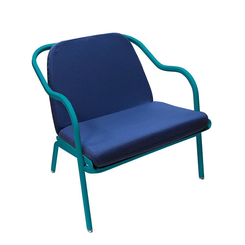 Fauteuil lounge design en aluminium et tissus bleu - ALLURE D'AZUR - La Maison Milanaise582018 - A90LaguneDenim Toile