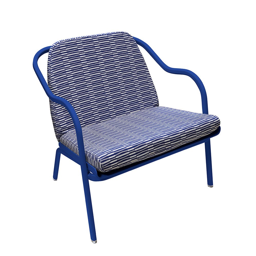 Fauteuil lounge design en aluminium et tissus bleu - ALLURE D'AZUR - La Maison Milanaise582018 - A31AbysseMarine