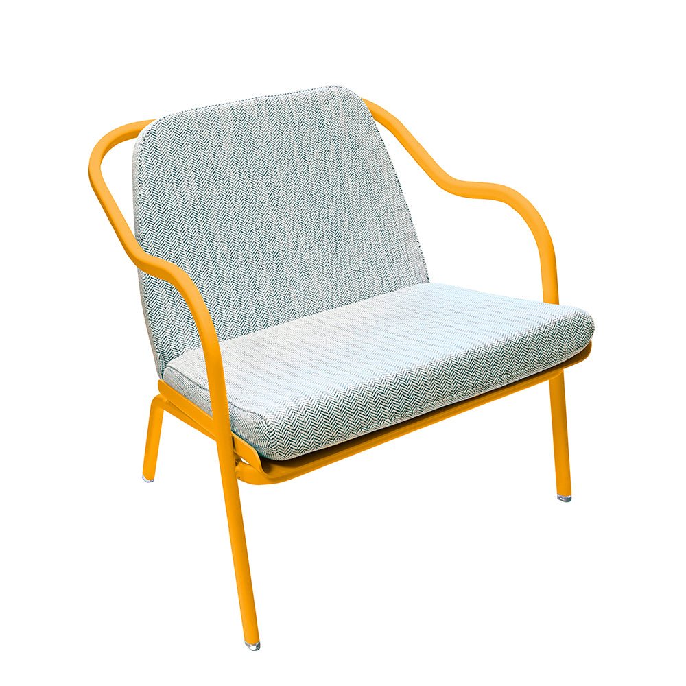 Fauteuil lounge design en aluminium et tissus bleu - ALLURE D'AZUR - La Maison Milanaise582018 - A80MimosaTurquoise