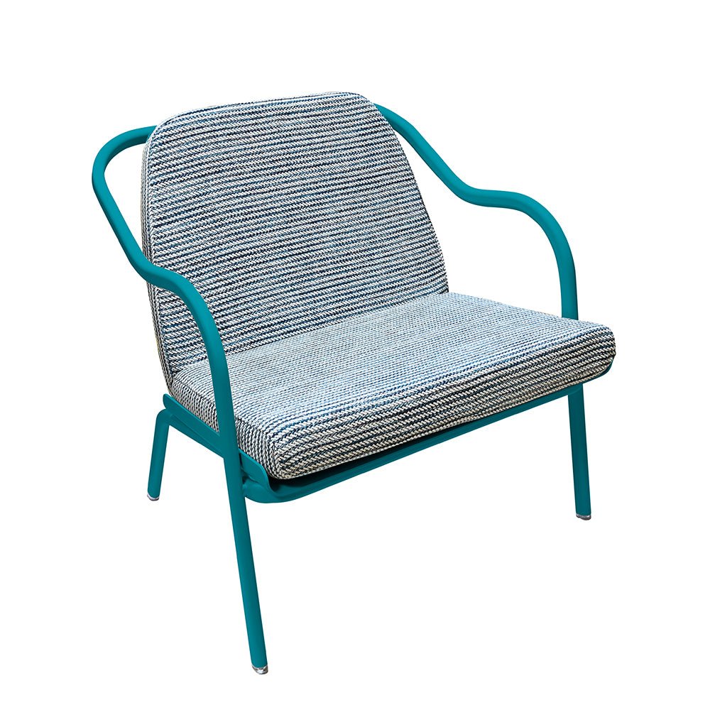 Fauteuil lounge design en aluminium et tissus bleu - ALLURE D'AZUR - La Maison Milanaise582018 - A87LaguneAzur