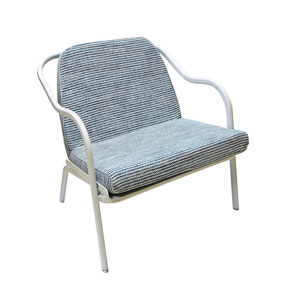 Fauteuil lounge design en aluminium et tissus bleu - ALLURE D'AZUR - La Maison Milanaise582018 - A57EcumeAzur