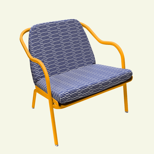 Fauteuil lounge design en aluminium et tissus bleu - ALLURE D'AZUR - La Maison Milanaise582018 - A1CharbonMarine