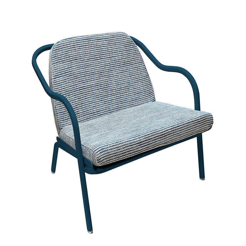 Fauteuil lounge design en aluminium et tissus bleu - ALLURE D'AZUR - La Maison Milanaise582018 - A15Bleu pétroleAzur