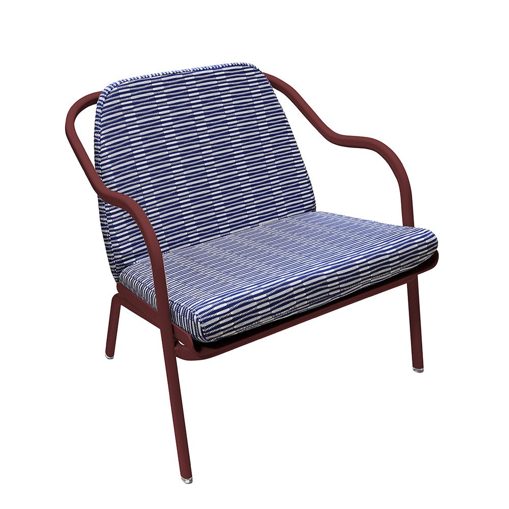 Fauteuil lounge design en aluminium et tissus bleu - ALLURE D'AZUR - La Maison Milanaise582018 - A7BordeauxMarine