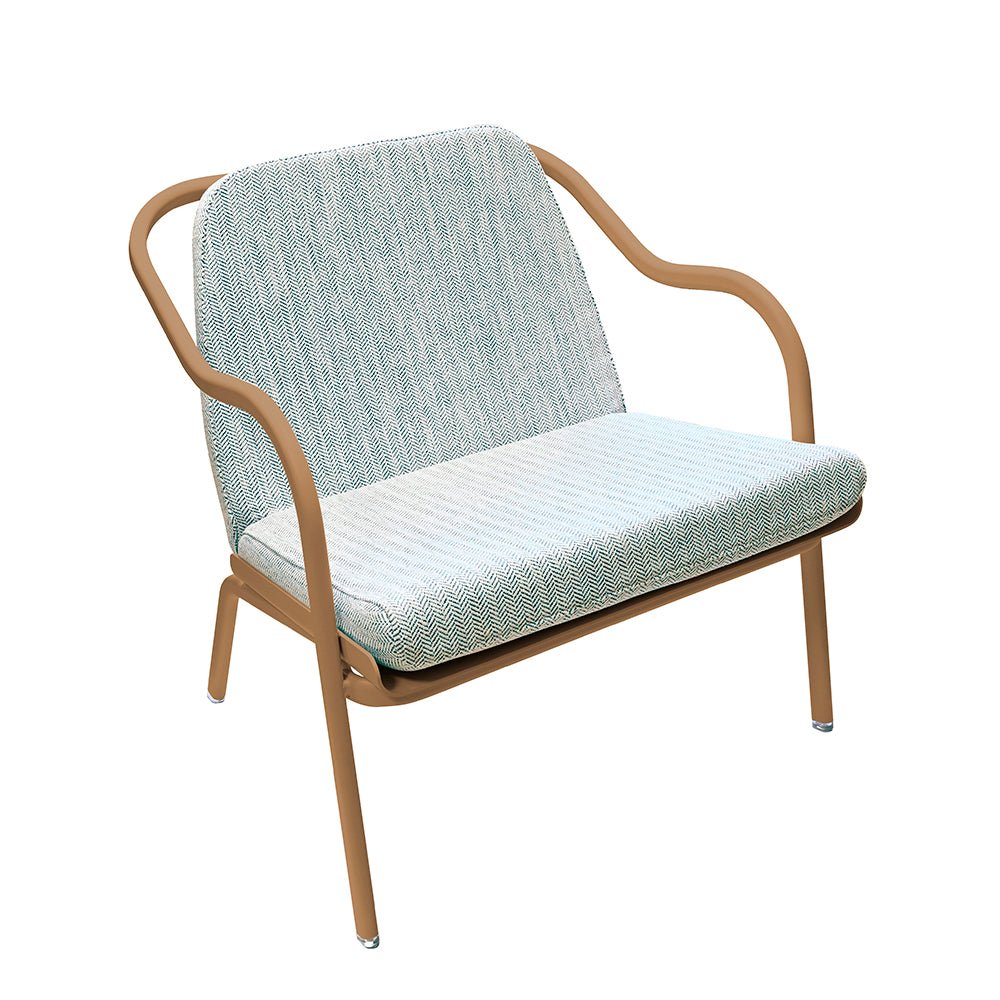 Fauteuil lounge design en aluminium et tissus bleu - ALLURE D'AZUR - La Maison Milanaise582018 - A26AmphoreTurquoise