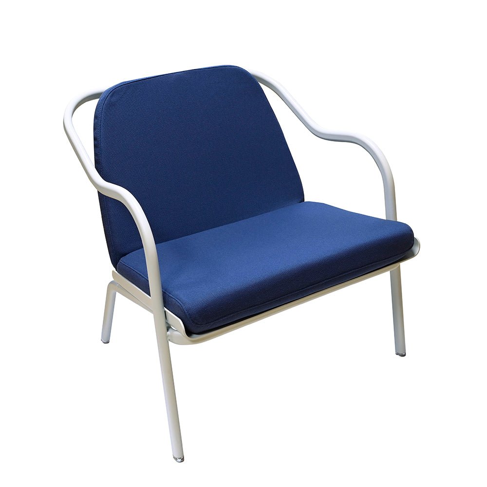 Fauteuil lounge design en aluminium et tissus bleu - ALLURE D'AZUR - La Maison Milanaise582018 - A60EcumeDenim Toile