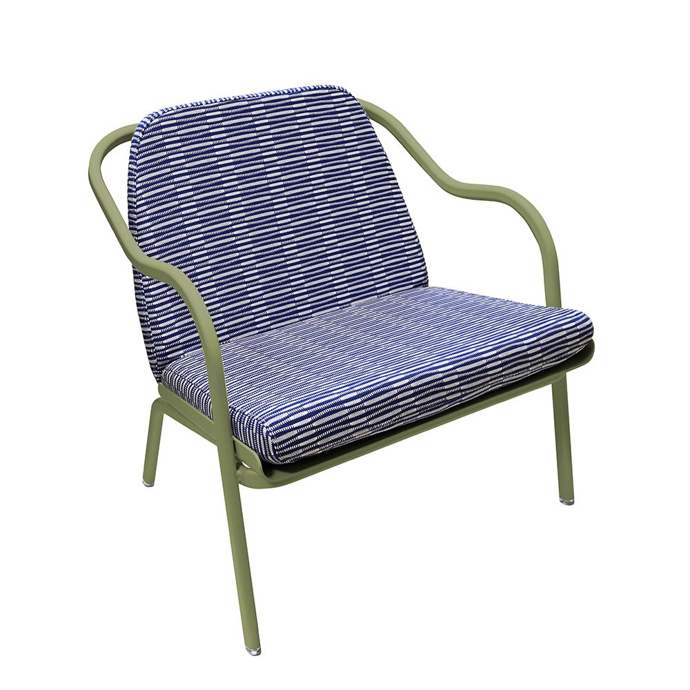 Fauteuil lounge design en aluminium et tissus bleu - ALLURE D'AZUR - La Maison Milanaise582018 - A73OlivierMarine