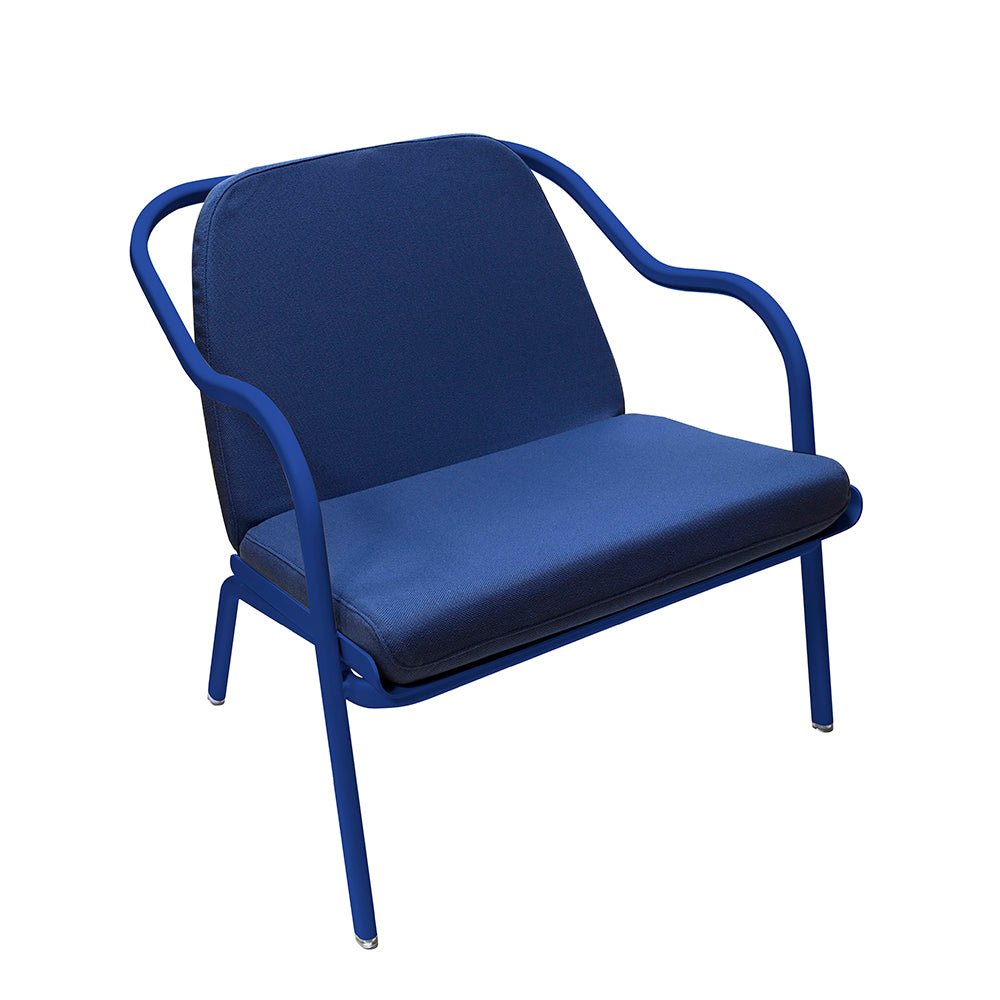 Fauteuil lounge design en aluminium et tissus bleu - ALLURE D'AZUR - La Maison Milanaise582018 - A36AbysseDenim Toile