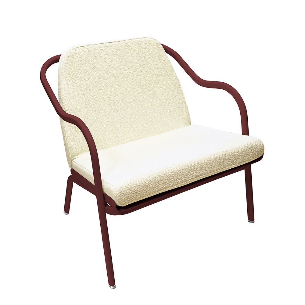 Fauteuil lounge design en aluminium et tissus écru - ALLURE D'AZUR - La Maison MilanaiseBordeauxEcru Chenille