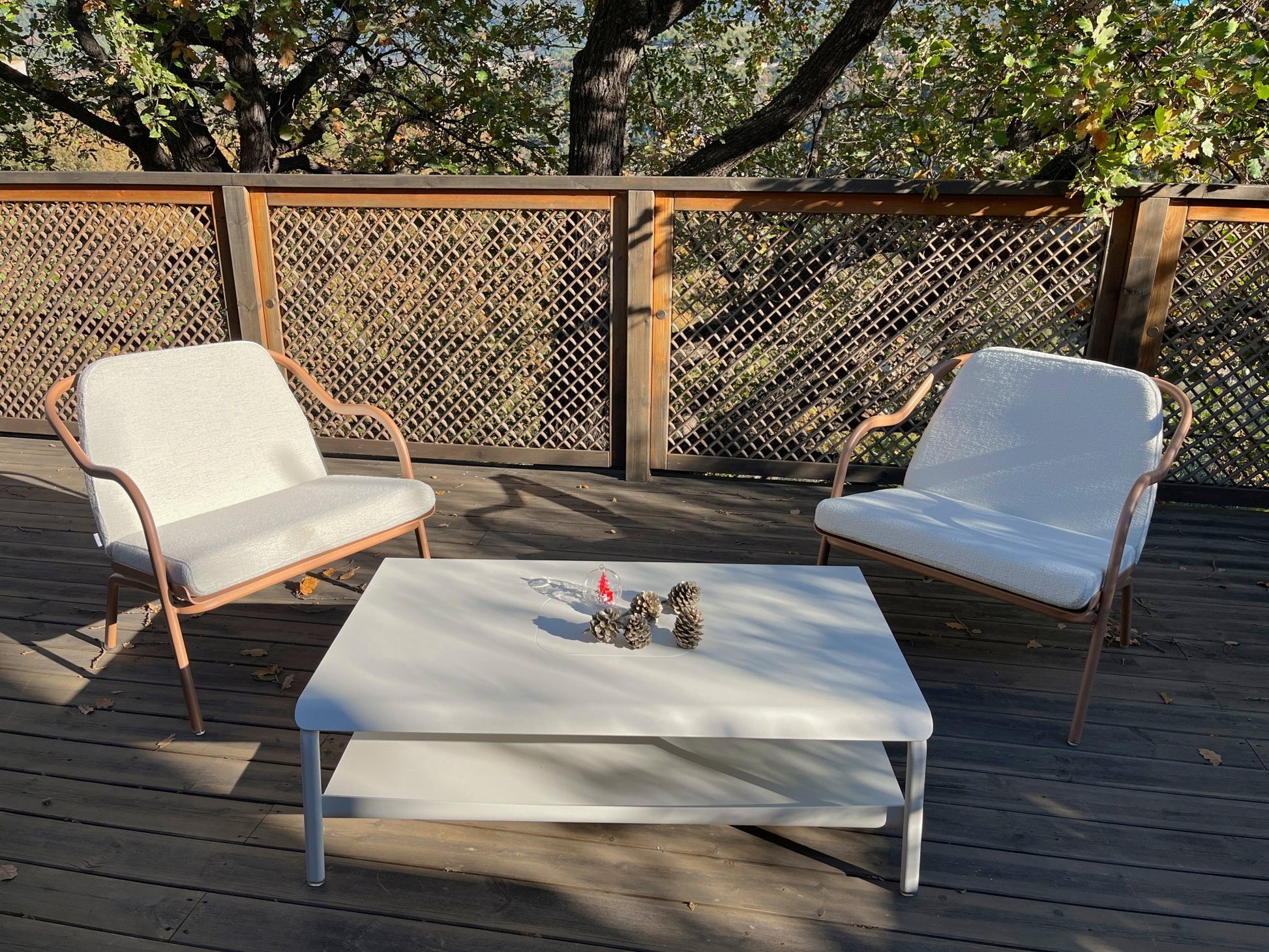 Fauteuil lounge design en aluminium et tissus vert - ALLURE D'AZUR - La Maison MilanaiseTerracottaVeronese