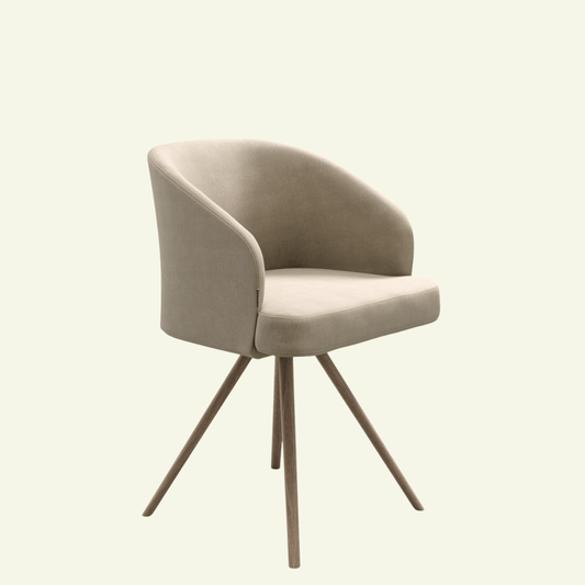 Fauteuil ONDA – Tissu beige & pied bois clair - IMPERIAL LINE - La Maison MilanaiseONDAFAUTEUIL