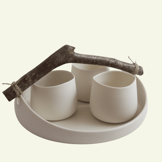 Gobelets en porcelaine blanche lisse - L'ATELIER BERANGERE CERAMIQUE - La Maison MilanaiseBN172