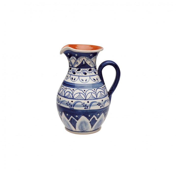 Pichet floral bleu en terre cuite Alentejo Terracotta - COSTA NOVA