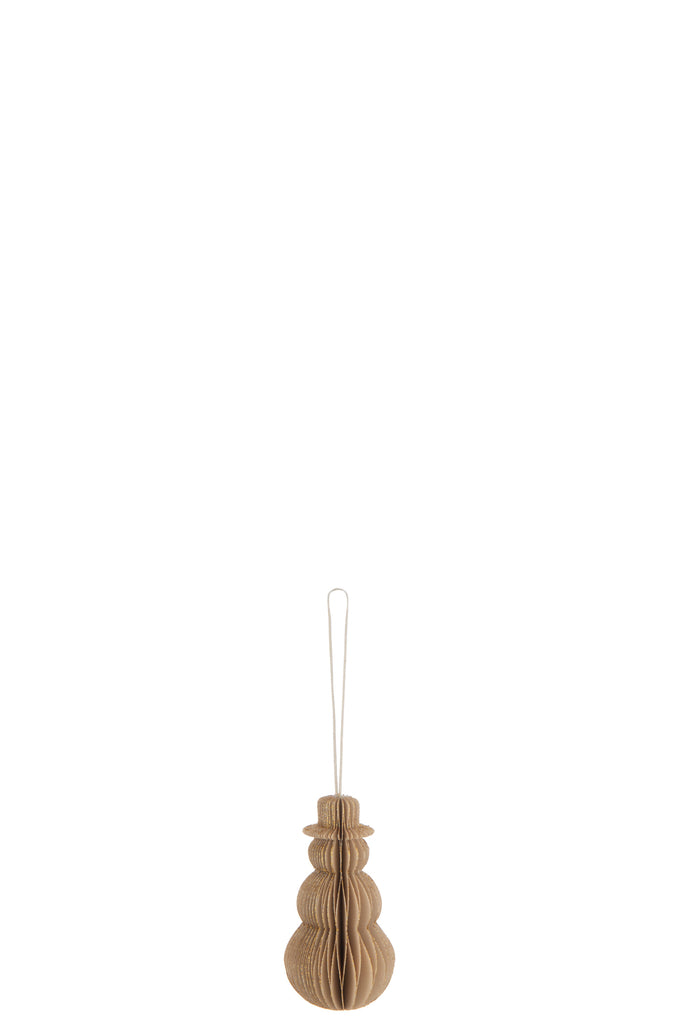 Suspension Bonhomme de neige Papier Beige Petit