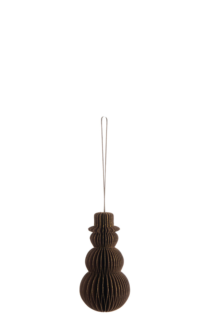 Suspension Bonhomme de neige Papier Marron Grand