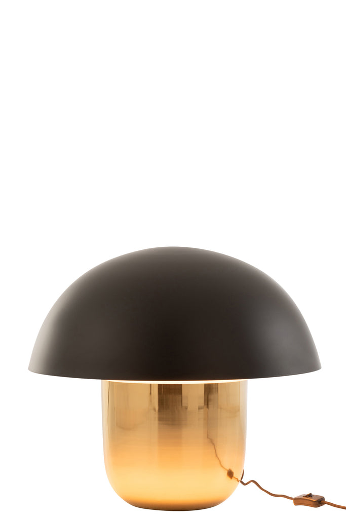 Lampe Champignon en Fer Noir/Or Grande