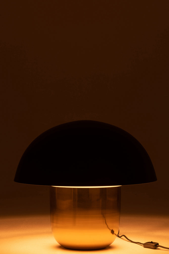 Lampe Champignon en Fer Noir/Or Grande