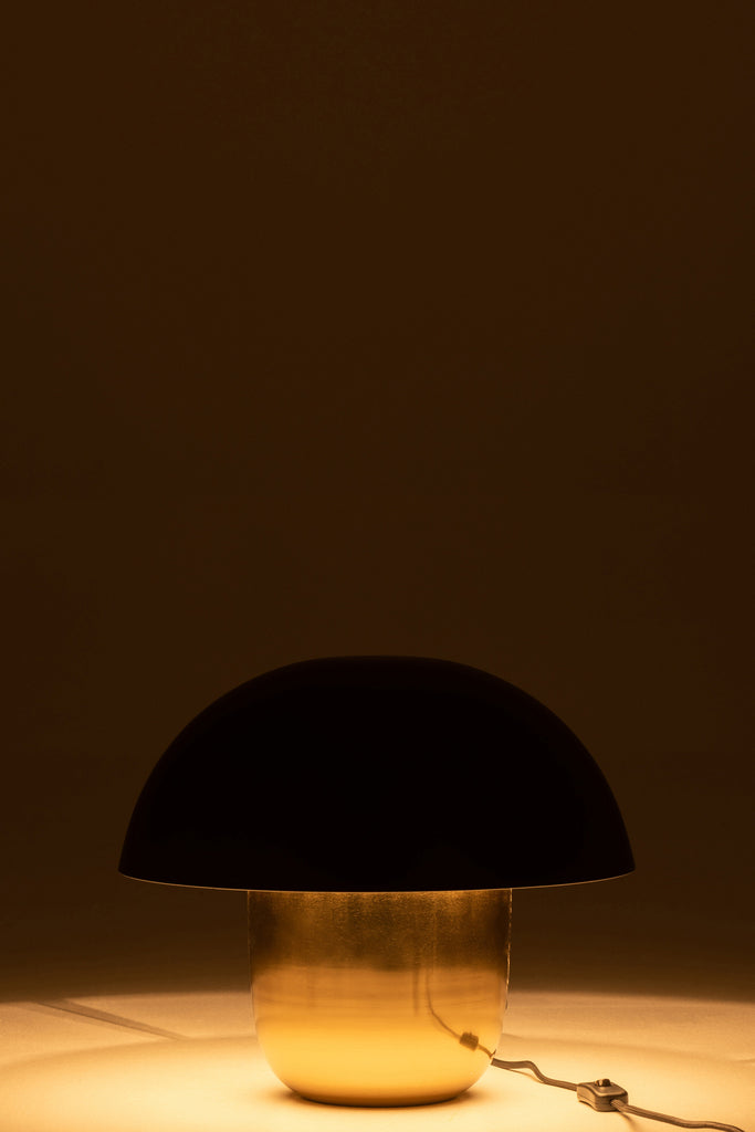 Lampe Champignon Fer Noir/Or Petite