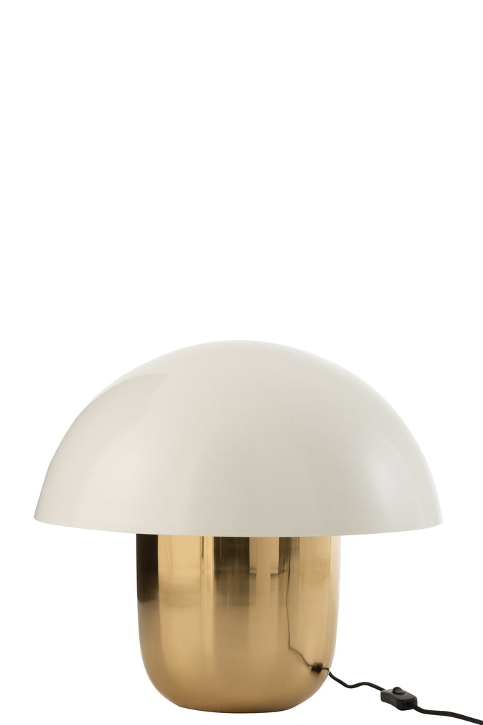 Lampe Champignon en Fer Blanc/Or Grande