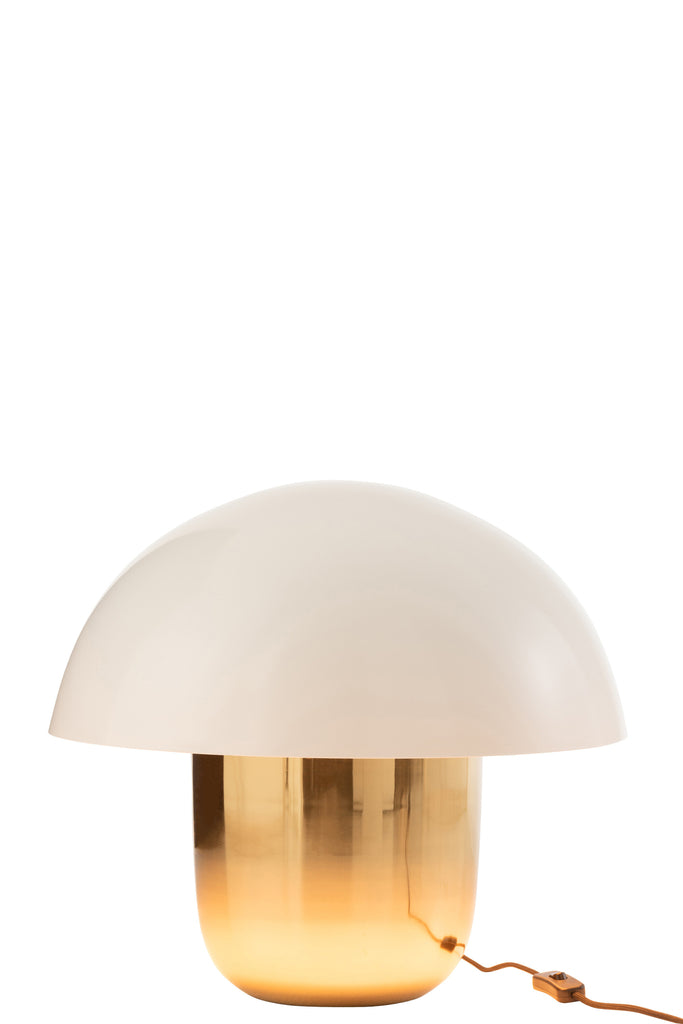 Lampe Champignon en Fer Blanc/Or Grande