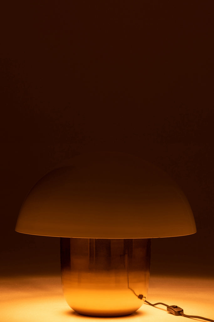 Lampe Champignon en Fer Blanc/Or Grande