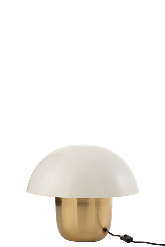 Lampe Champignon Fer Blanc/Or Petite