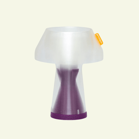 Lampe à poser en bioplastique violet et blanc Originale.gcode - PRESQUE STUDIO - La Maison Milanaiseoriginalgcodeviolet - 1Blanc ChaudOriginale Ø21cmxH27cm