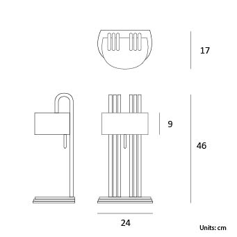Lampe à poser en métal design TMB 02 - LUMEN CENTER - La Maison MilanaiseTMB02152Laiton Brossé