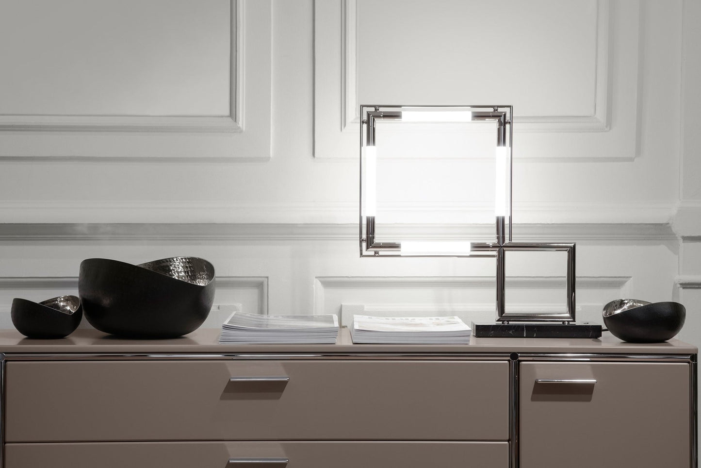 Lampe à poser Quadro – Laiton & Marbre - LUMEN CENTER - La Maison MilanaiseQUADL154B7Or 24 carats