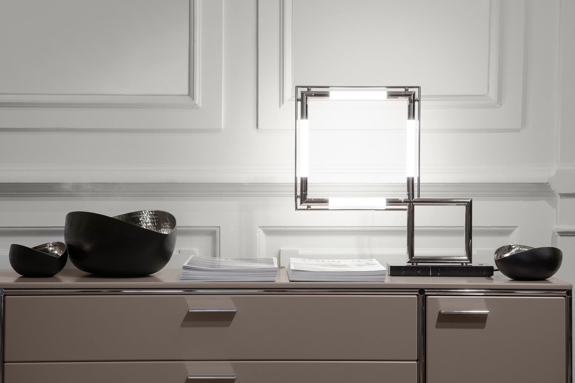 Lampe à poser Quadro – Laiton & Marbre - LUMEN CENTER - La Maison MilanaiseQUADL154B7Or 24 carats