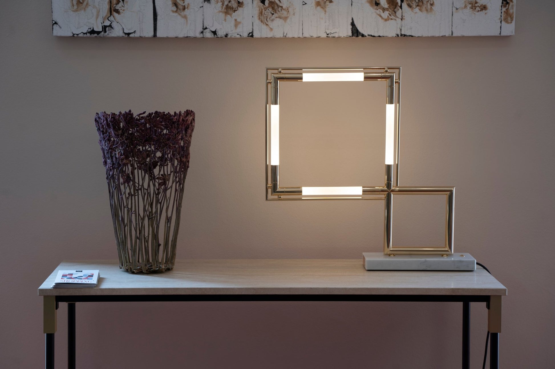 Lampe à poser Quadro – Laiton & Marbre - LUMEN CENTER - La Maison MilanaiseQUADL154B7Or 24 carats