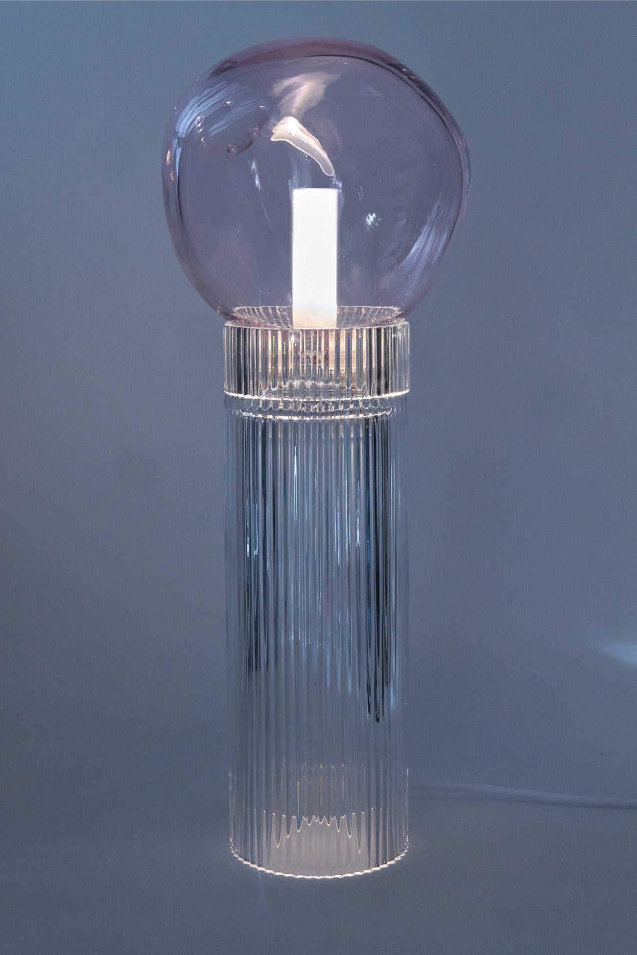Lampe Onna Nuvola en cristal soufflé et gravé à la main - STUDIO BOJOLA - La Maison MilanaiseONNANUVOLAROSEBlanc et Rose