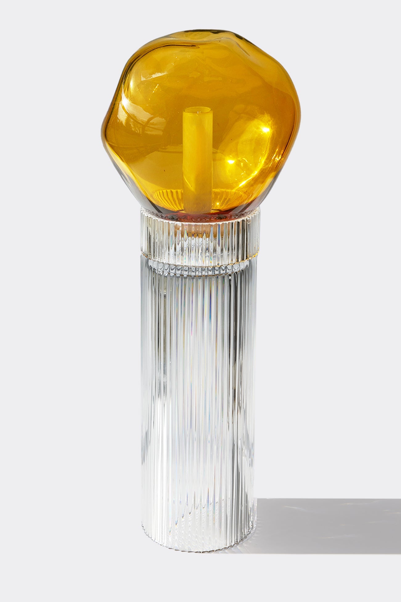 Lampe Onna Nuvola en cristal soufflé et gravé à la main - STUDIO BOJOLA - La Maison MilanaiseONNANUVOLAAMBBlanc et Ambre