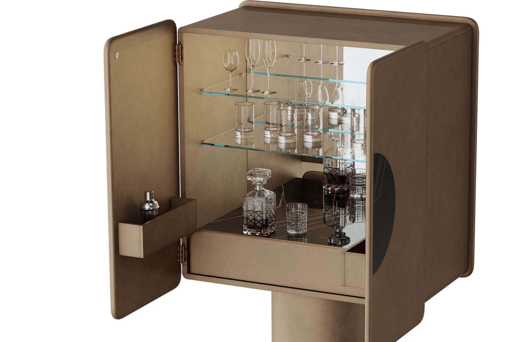 Meuble bar REGIS Bronze vintage et céramique Sahara Noir - ULTRA MOBILI - La Maison MilanaiseBRGBRONZE