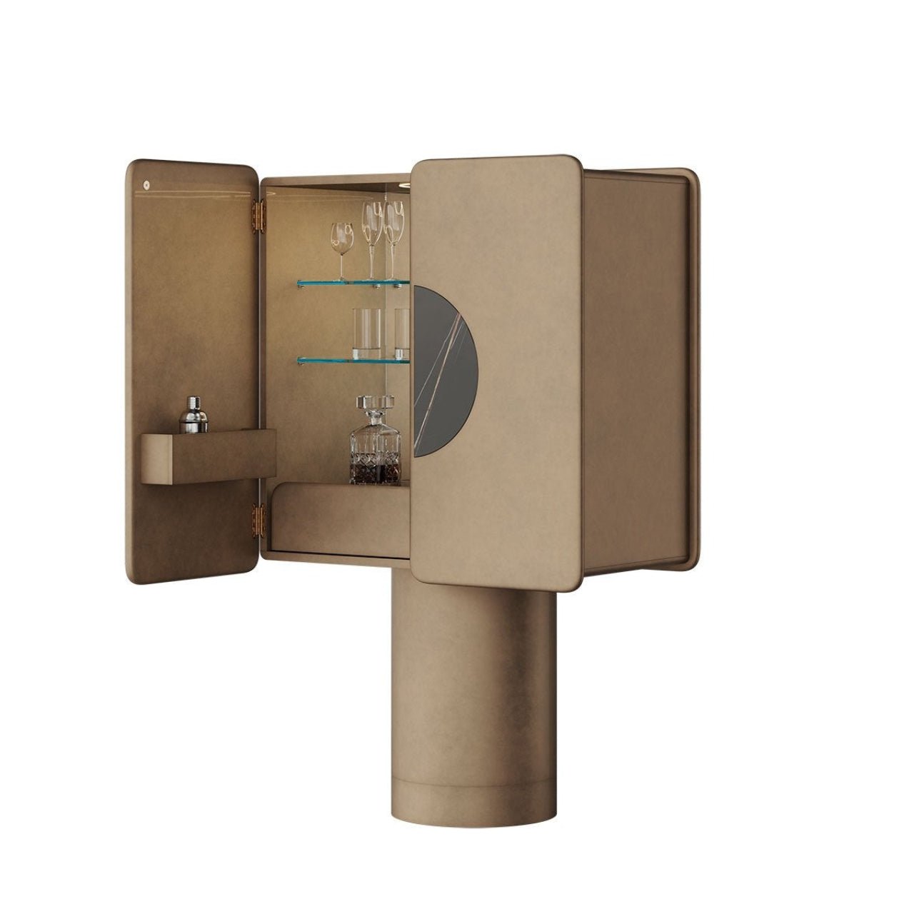 Meuble bar REGIS Bronze vintage et céramique Sahara Noir - ULTRA MOBILI - La Maison MilanaiseBRGBRONZE