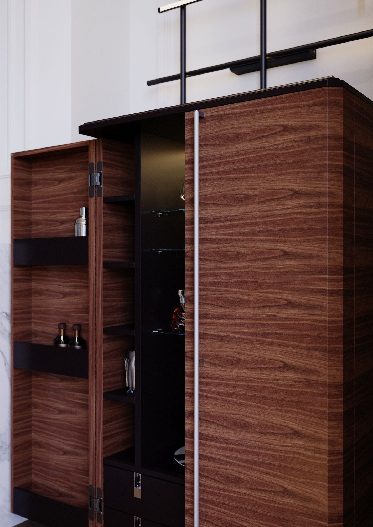 Meuble bar XXL en noyer canaletto – TEOMONDO - ULTRA MOBILI - La Maison MilanaiseBTMNOYER