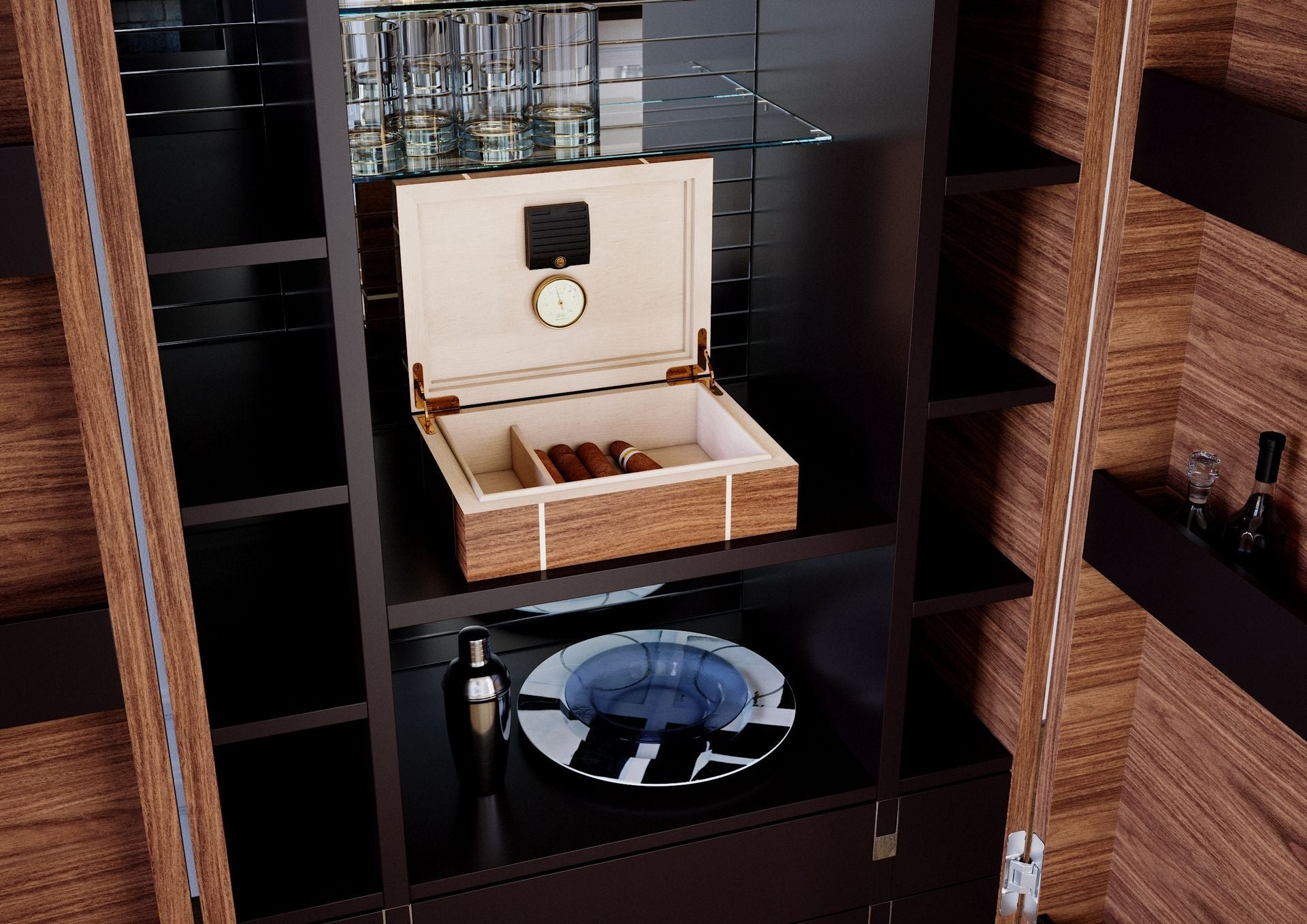 Meuble bar XXL en noyer canaletto – TEOMONDO - ULTRA MOBILI - La Maison MilanaiseBTMNOYER