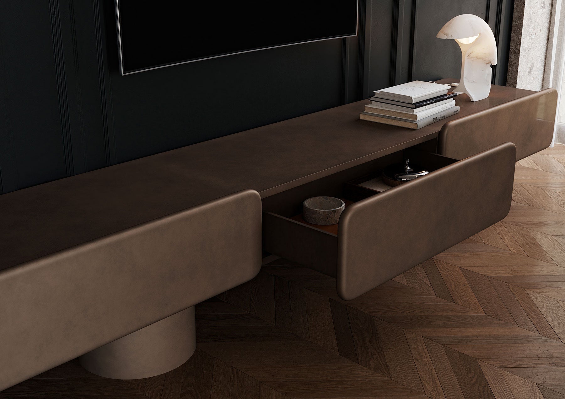 Meuble MARTE 3 – Rangement design italien aux lignes sculpturales - ULTRA MOBILI - La Maison MilanaiseSMR3.BRBronze