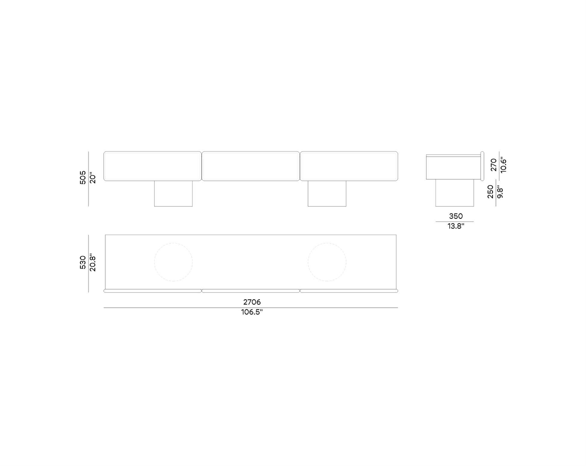 Meuble MARTE 3 – Rangement design italien aux lignes sculpturales - ULTRA MOBILI - La Maison MilanaiseSMR3.L0L0 Laqué mat