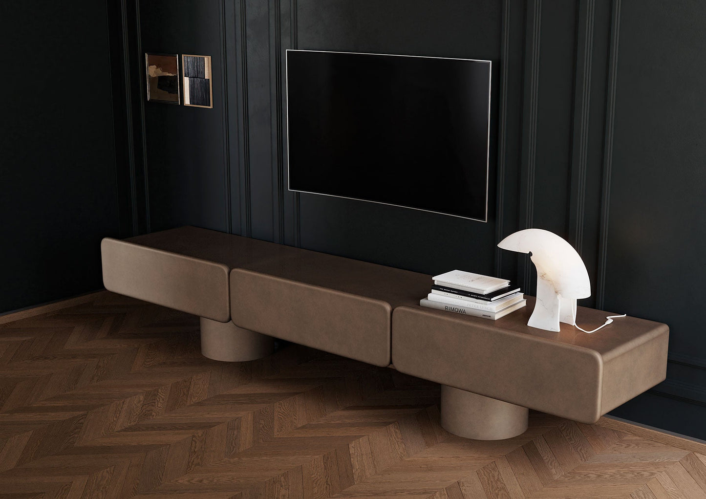 Meuble MARTE 3 – Rangement design italien aux lignes sculpturales - ULTRA MOBILI - La Maison MilanaiseSMR3.L0L0 Laqué mat