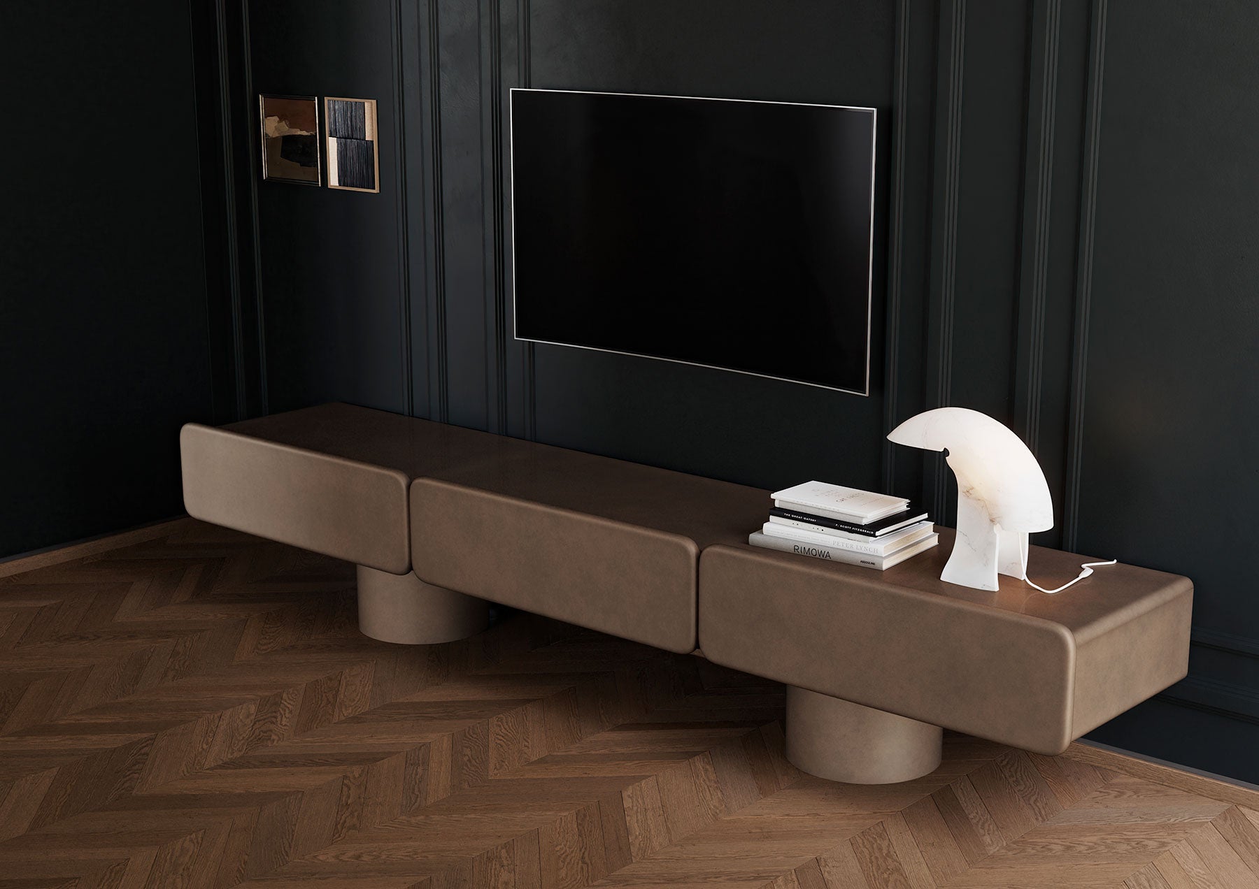 Meuble MARTE 3 – Rangement design italien aux lignes sculpturales - ULTRA MOBILI - La Maison MilanaiseSMR3.L0L0 Laqué mat