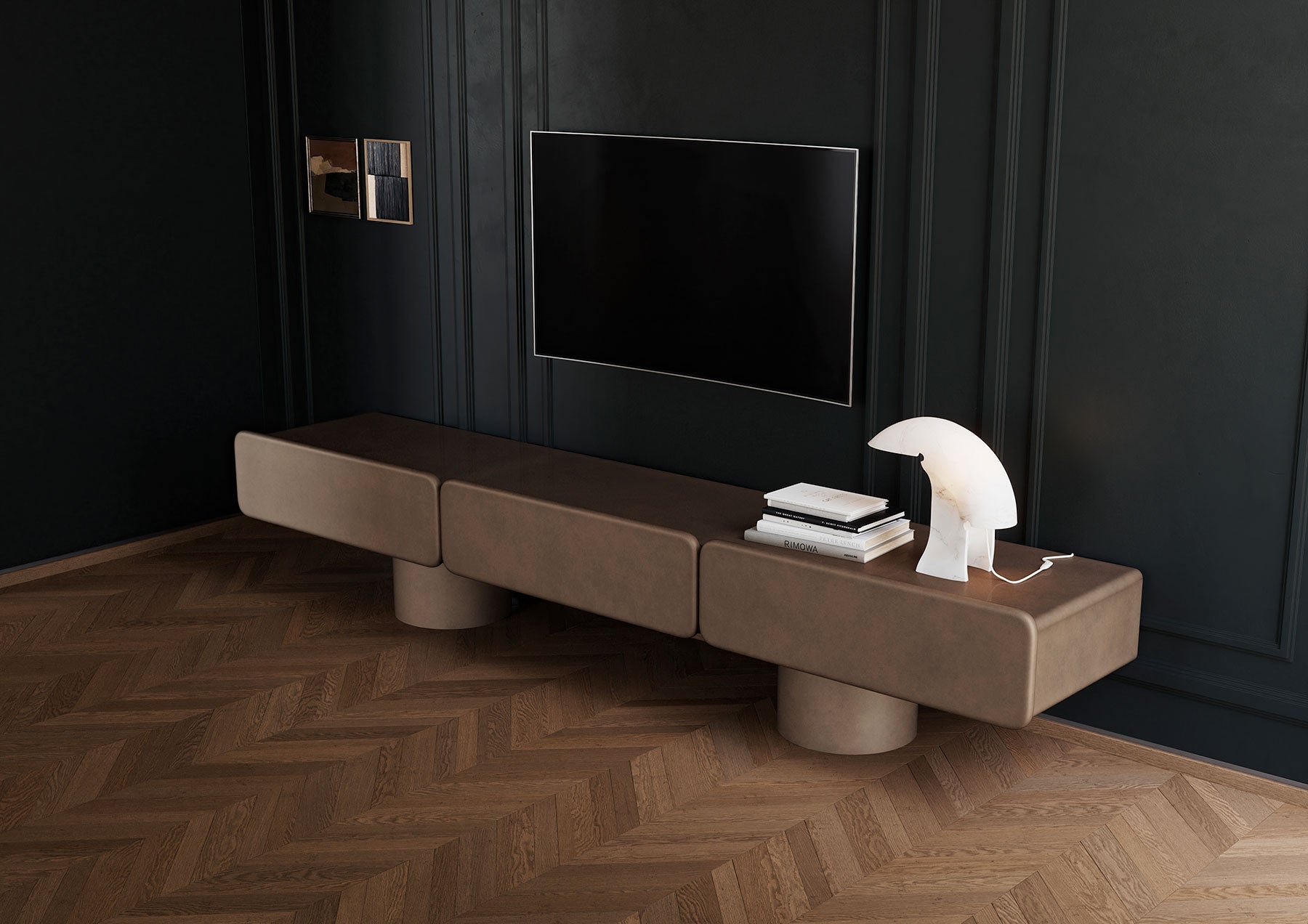 Meuble MARTE 3 – Rangement design italien aux lignes sculpturales - ULTRA MOBILI - La Maison MilanaiseSMR3.L0L0 Laqué mat