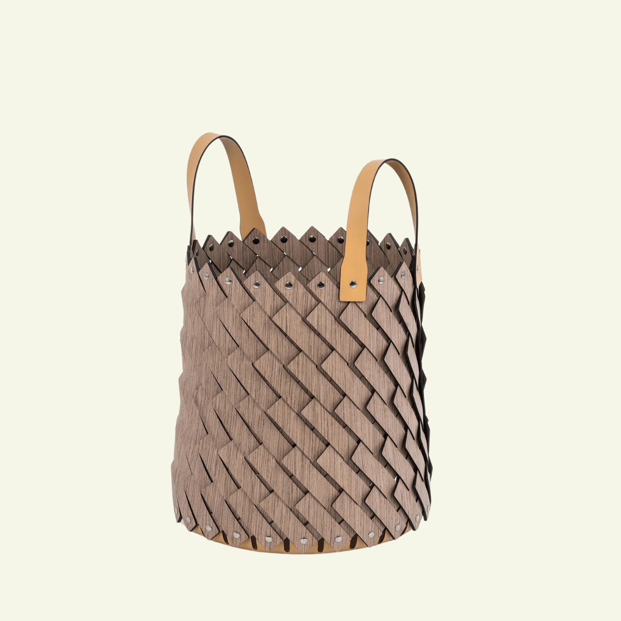 Panier noyer Canaletto Sestrière – avec poignées cuir - PINETTI - La Maison MilanaiseNOISETTEMOYSESTNoisette