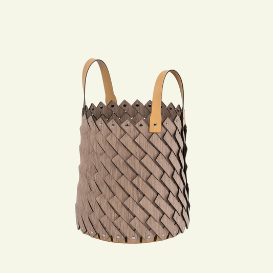 Panier noyer Canaletto Sestrière – avec poignées cuir - PINETTI - La Maison MilanaiseNOISETTEMOYSESTNoisette