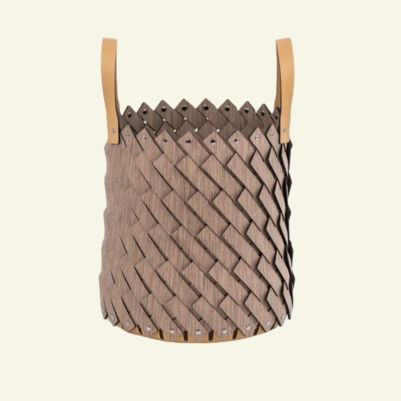 Panier noyer Canaletto Sestrière – avec poignées cuir - PINETTI - La Maison MilanaiseNOISETTEMOYSESTNoisette