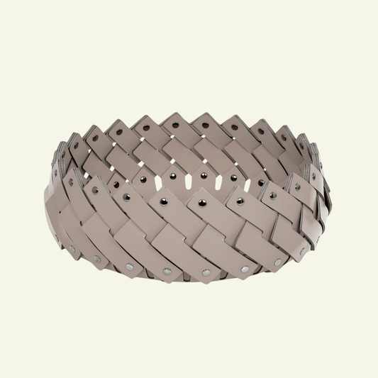 Panier rond bas en cuir Almeria - PINETTI - La Maison MilanaiseCREMEBASCrème