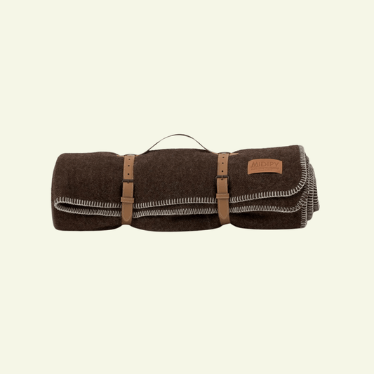 Plaid 100% Laine chocolat Madres - MIDIPY - La Maison MilanaiseCarminSans porte - plaid